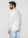 Ombre Clothing Férfi pamut hosszú ujjú póló kerek nyakkivágással - fehér V3 OM-LSPT-0136 Ombre Clothing
