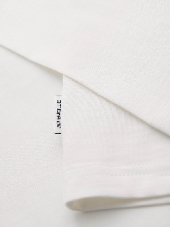 Ombre Clothing Férfi pamut hosszú ujjú póló kerek nyakkivágással - fehér V3 OM-LSPT-0136 Ombre Clothing