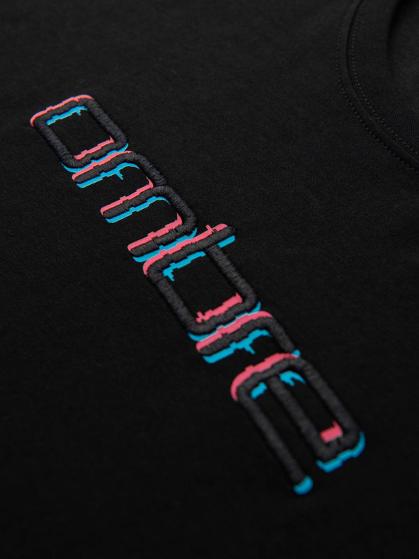 Ombre Clothing Férfi póló mellnyomtatással - fekete V1 OM-TSPT-0248 Ombre Clothing