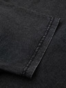 Ombre Clothing Férfi póló mosott hatással és gombokkal a nyakkivágásnál - fekete V1 OM-TSWT-0150 Ombre Clothing