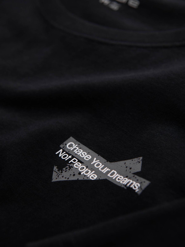 Ombre Clothing Férfi póló kis nyomattal a mellkason - fekete V2 OM-TSPT-0258 Ombre Clothing