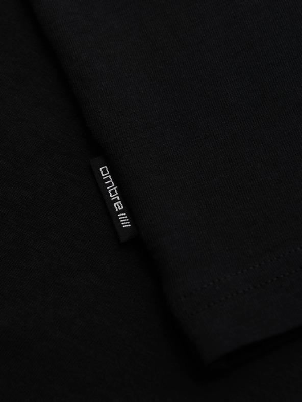 Ombre Clothing Férfi póló kis nyomattal a mellkason - fekete V2 OM-TSPT-0258 Ombre Clothing