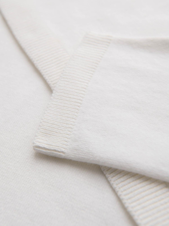 Ombre Clothing Férfi polo pulóver hímzéssel a mellkason - fehér V2 OM-POLS-0140 Ombre Clothing