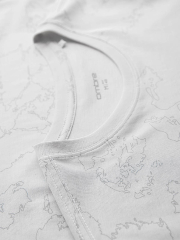 Ombre Clothing Férfi pamut teljes mintás nyomatú póló "ombre" felirattal a mellkason - fehér V2 OM-TSFP-0263 Ombre Clothing