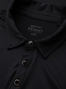 Ombre Clothing Hosszú ujjú galléros póló elegáns márkás gombokkal - fekete V1 OM-POLS-0139 Ombre Clothing