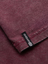 Ombre Clothing Férfi mosott hatású póló gombokkal a nyakkivágásnál - burgundy V3 OM-TSWT-0150 Ombre Clothing