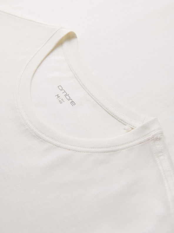 Ombre Clothing Férfi pamut póló grafikus nyomattal - fehér V1 OM-TSPT-0246 Ombre Clothing