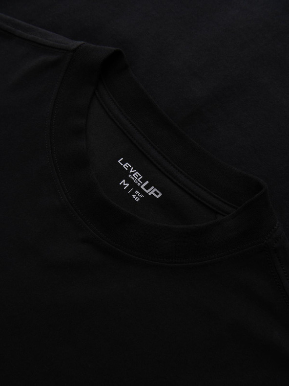 Ombre Clothing Férfi pamut LOOSE FIT póló kerek nyakkivágással - fekete V1 OM-TSBC-0267 Ombre Clothing