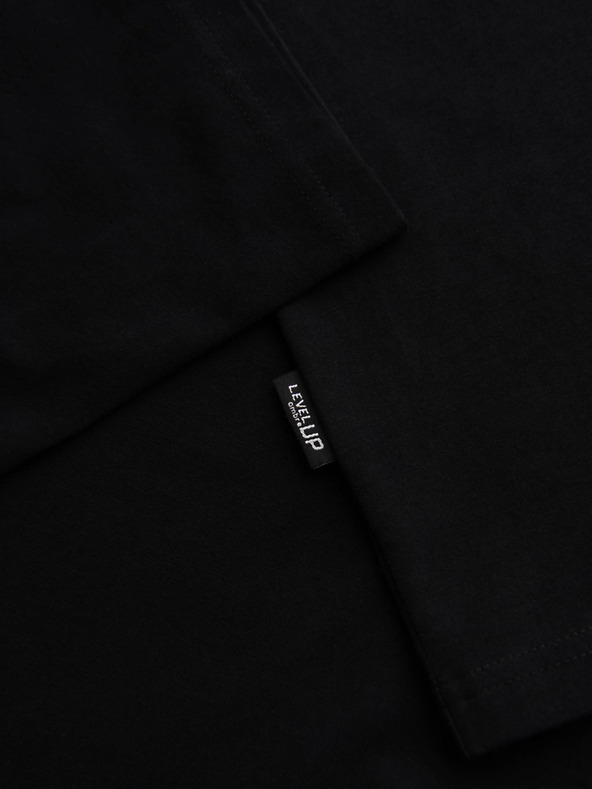 Ombre Clothing Férfi pamut LOOSE FIT póló kerek nyakkivágással - fekete V1 OM-TSBC-0267 Ombre Clothing