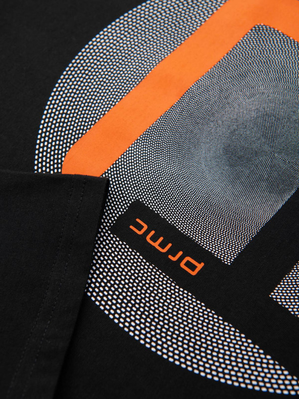 Ombre Clothing Férfi nagyobb nyomatú póló - fekete V2 OM-TSPT-0245 Ombre Clothing