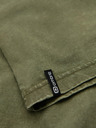 Ombre Clothing Férfi mosott hatású póló gombokkal a nyakkivágásnál - olívazöld V4 OM-TSWT-0150 Ombre Clothing