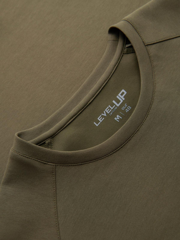 Ombre Clothing Férfi COMFORT FIT póló raglan ujjakkal - olívazöld V4 OM-TSCT-0240 Ombre Clothing