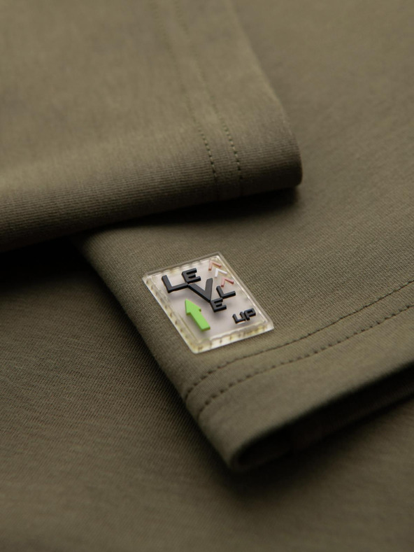 Ombre Clothing Férfi COMFORT FIT póló raglan ujjakkal - olívazöld V4 OM-TSCT-0240 Ombre Clothing