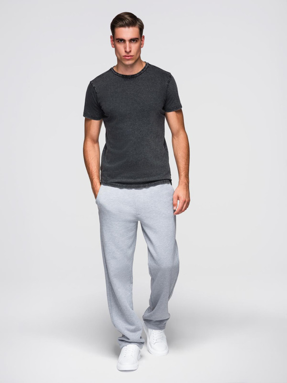 Ombre Clothing Férfi mosott hatású póló - fekete V1 OM-TSWT-0116 Ombre Clothing