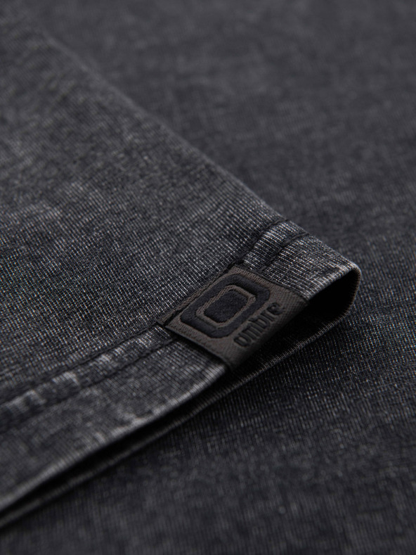 Ombre Clothing Férfi mosott hatású póló - fekete V1 OM-TSWT-0116 Ombre Clothing