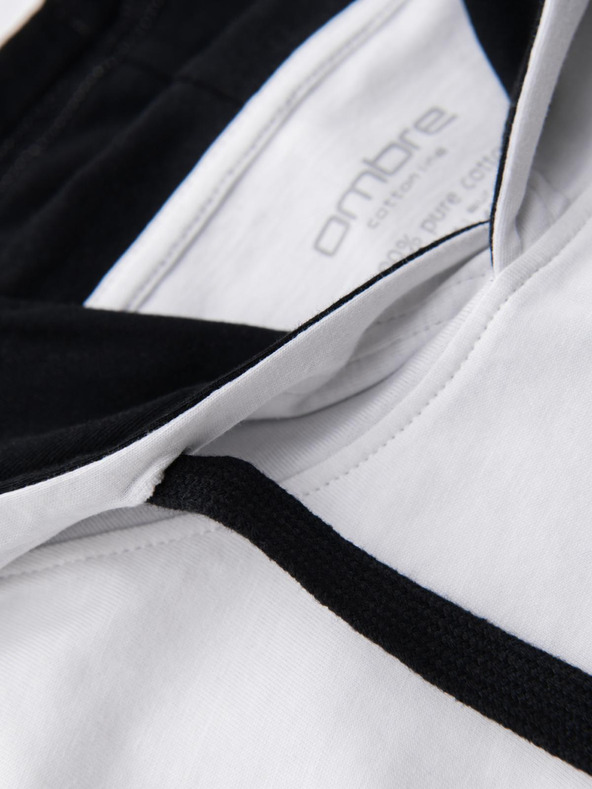 Ombre Clothing Férfi pamut kapucnis póló - fehér V1 OM-TSCT-0256 Ombre Clothing