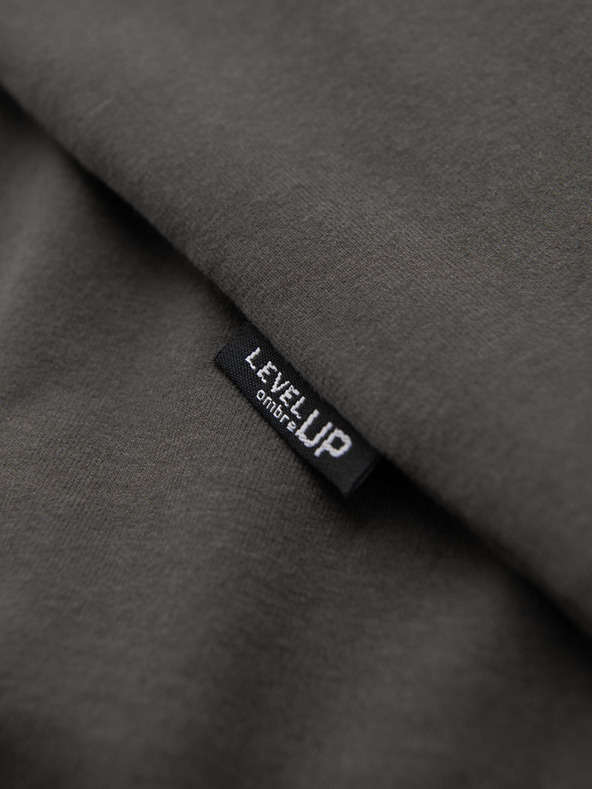 Ombre Clothing Férfi pamut LOOSE FIT póló kerek nyakkivágással - szürkezöld V3 OM-TSBC-0267 Ombre Clothing