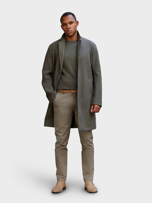 Ombre Clothing Férfi könnyű egysoros kabát - grafitkhaki V6 OM-COWC-0104 Ombre Clothing