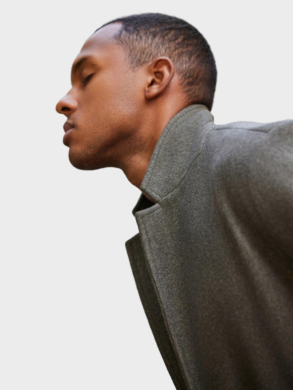 Ombre Clothing Férfi könnyű egysoros kabát - grafitkhaki V6 OM-COWC-0104 Ombre Clothing