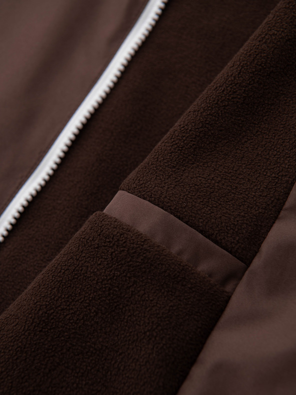 Ombre Clothing Férfi könnyű kabát regular fit béléssel és kapucnival - barnabézs V1 OM-JANP-0242 Ombre Clothing