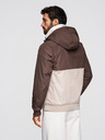 Ombre Clothing Férfi könnyű kabát regular fit béléssel és kapucnival - barnabézs V1 OM-JANP-0242 Ombre Clothing