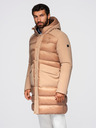Ombre Clothing Férfi hosszú steppelt kabát nagy zsebekből - bézs V2 OM-JALJ-0308 Ombre Clothing
