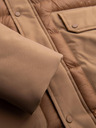 Ombre Clothing Férfi hosszú steppelt kabát nagy zsebekből - bézs V2 OM-JALJ-0308 Ombre Clothing