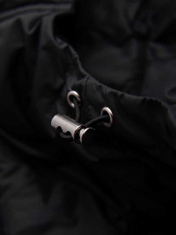 Ombre Clothing Férfi hosszú steppelt kabát természetes töltéssel - fekete V1 OM-JALJ-0212 Ombre Clothing