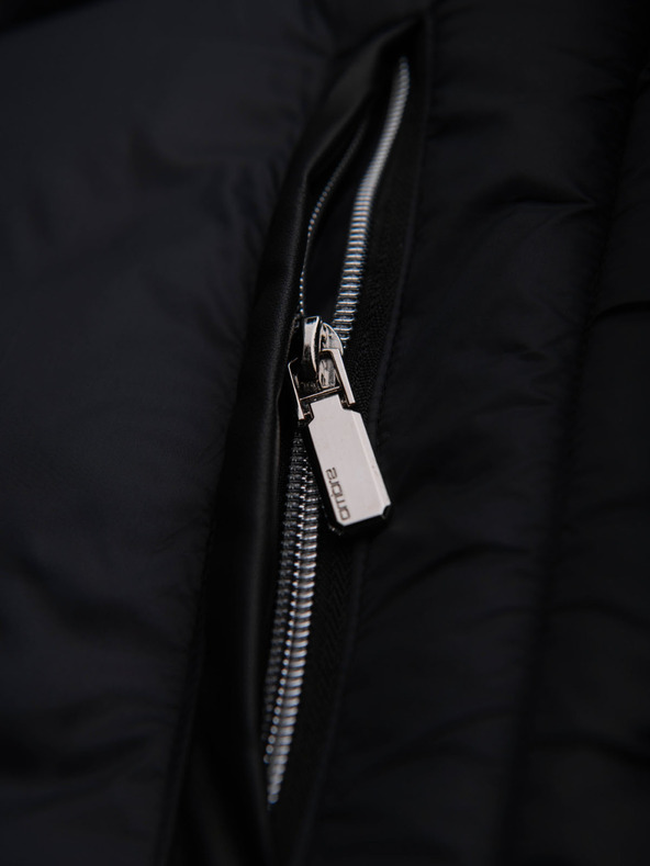 Ombre Clothing Férfi steppelt klasszikus kabát magas gallérral - fekete V1 OM-JALP-0261 Ombre Clothing