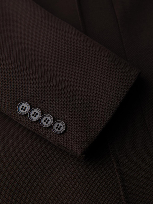 Ombre Clothing Férfi strukturált kabát magas gallérral - sötétbarna V5 OM-COWC-0136 Ombre Clothing