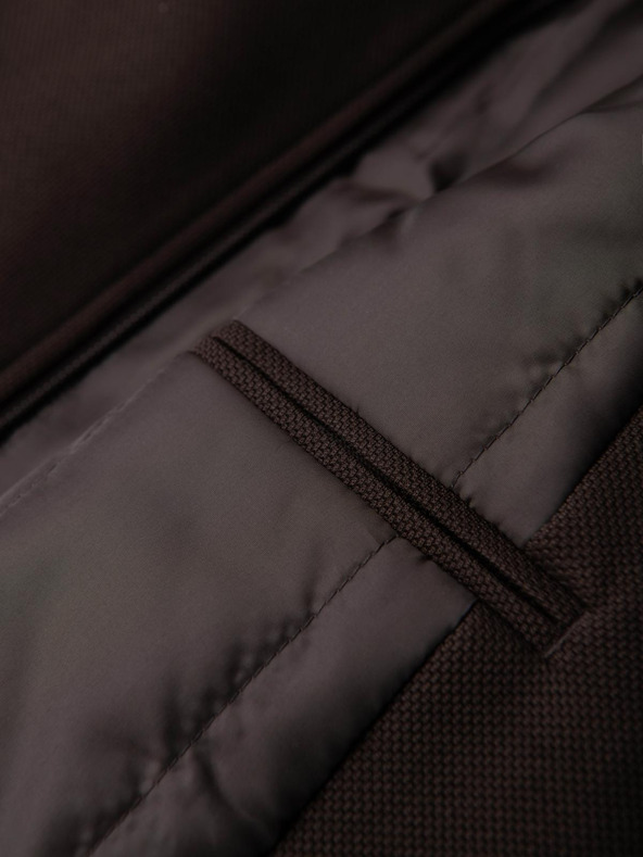 Ombre Clothing Férfi strukturált kabát magas gallérral - sötétbarna V5 OM-COWC-0136 Ombre Clothing