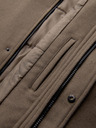 Ombre Clothing Férfi gyapjú parka kabát kapucnival - khaki V2 OM-COWC-0132 Ombre Clothing