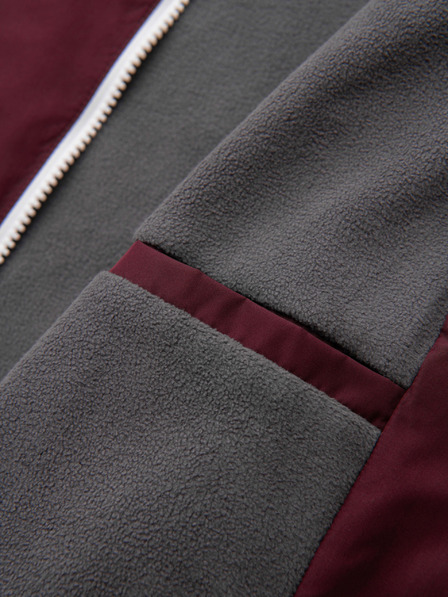 Ombre Clothing Férfi könnyű kabát regular fit béléssel és kapucnival - burgundi szürke V3 OM-JANP-0242 Ombre Clothing