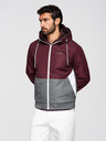Ombre Clothing Férfi könnyű kabát regular fit béléssel és kapucnival - burgundi szürke V3 OM-JANP-0242 Ombre Clothing