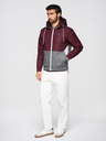 Ombre Clothing Férfi könnyű kabát regular fit béléssel és kapucnival - burgundi szürke V3 OM-JANP-0242 Ombre Clothing