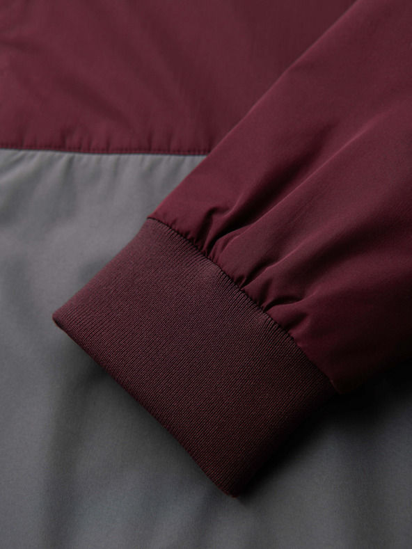 Ombre Clothing Férfi könnyű kabát regular fit béléssel és kapucnival - burgundi szürke V3 OM-JANP-0242 Ombre Clothing