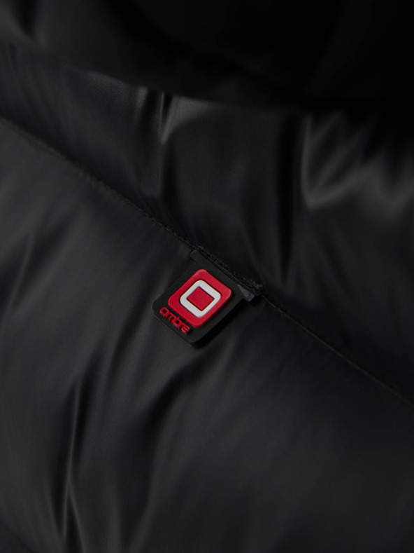 Ombre Clothing Férfi modern steppelt kabát kombinált anyagokból - fekete V1 OM-JAHP-0303 Ombre Clothing