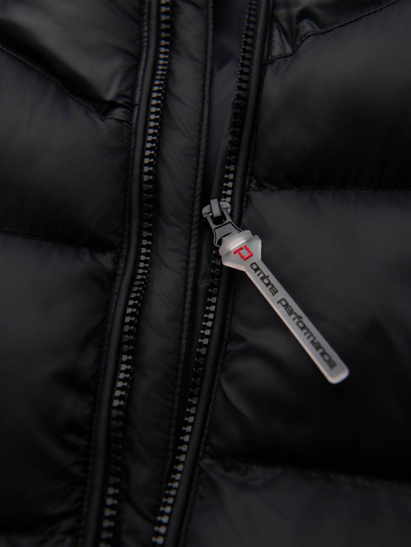 Ombre Clothing Férfi modern steppelt kabát kombinált anyagokból - fekete V1 OM-JAHP-0303 Ombre Clothing