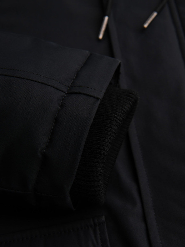 Ombre Clothing Klasszikus hosszú férfi parka kabát - fekete V6 OM-JAPJ-0313 Ombre Clothing