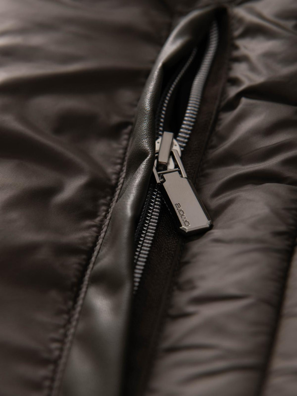 Ombre Clothing Férfi klasszikus steppelt kabát magas gallérral - olíva V3 OM-JALP-0261 Ombre Clothing