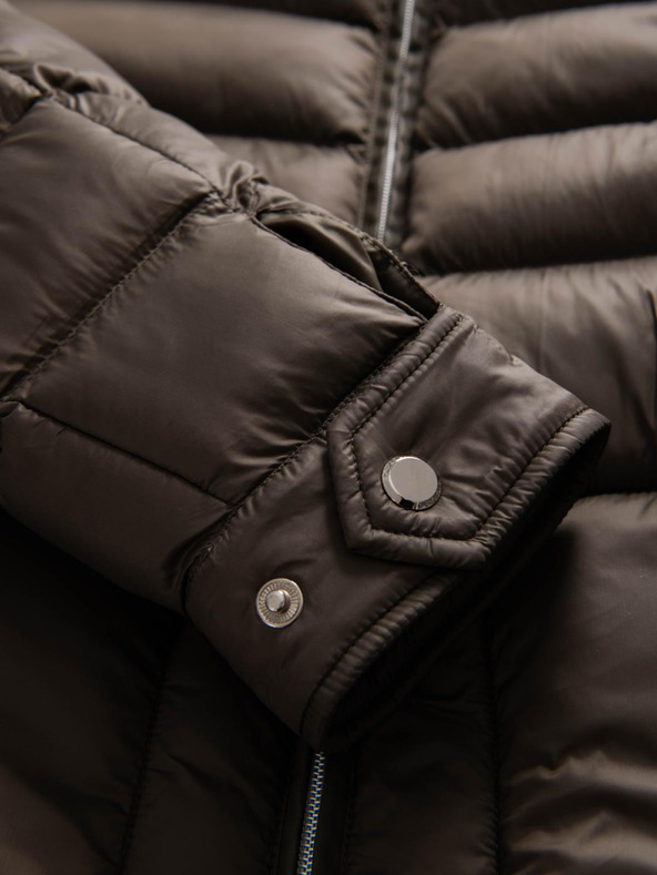 Ombre Clothing Férfi klasszikus steppelt kabát magas gallérral - olíva V3 OM-JALP-0261 Ombre Clothing