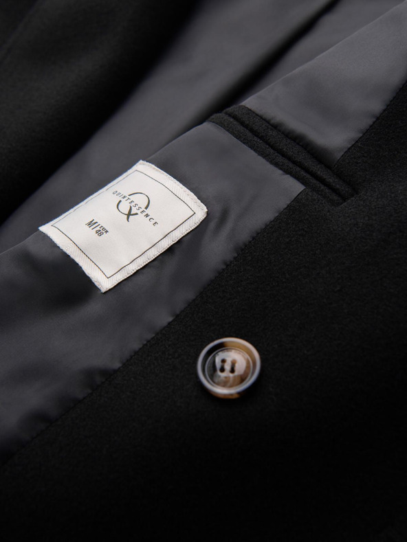 Ombre Clothing Férfi dupla soros kabát díszgombokkal - fekete V2 OM-COWC-0137 Ombre Clothing