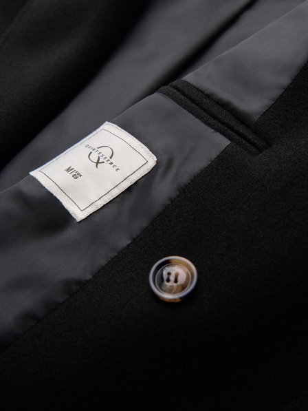 Ombre Clothing Férfi dupla soros kabát díszgombokkal - fekete V2 OM-COWC-0137 Ombre Clothing