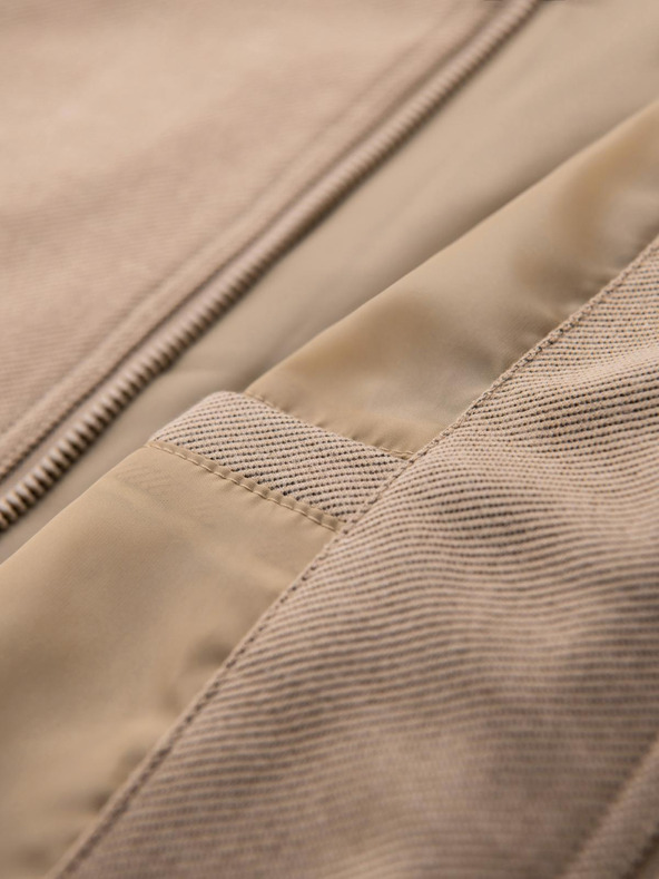 Ombre Clothing Férfi bomber kabát raglan ujjakkal - meleg bézs V2 OM-JANP-0159 Ombre Clothing