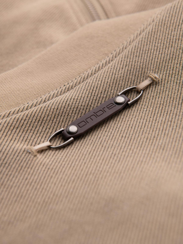 Ombre Clothing Férfi bomber kabát raglan ujjakkal - meleg bézs V2 OM-JANP-0159 Ombre Clothing