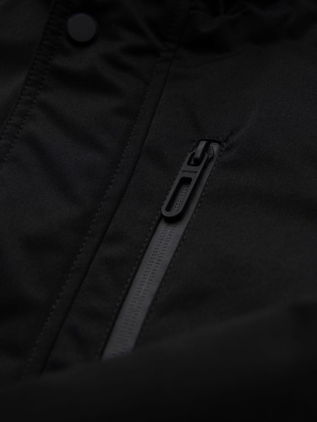 Ombre Clothing Férfi hosszú parka kabát birka bőrrel - fekete V4 OM-JAPJ-0316 Ombre Clothing