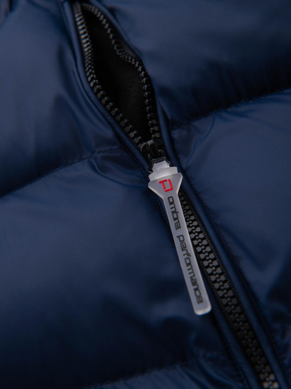 Ombre Clothing Férfi modern steppelt kabát kombinált anyagokból - sötétkék V2 OM-JAHP-0303 Ombre Clothing