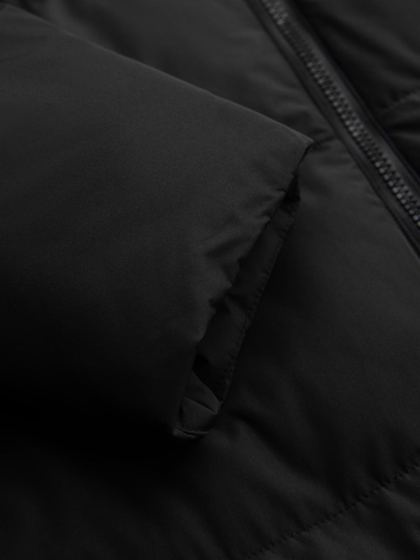 Ombre Clothing Férfi klasszikus hosszú kapucnis kabát - fekete V1 OM-JALJ-0269 Ombre Clothing