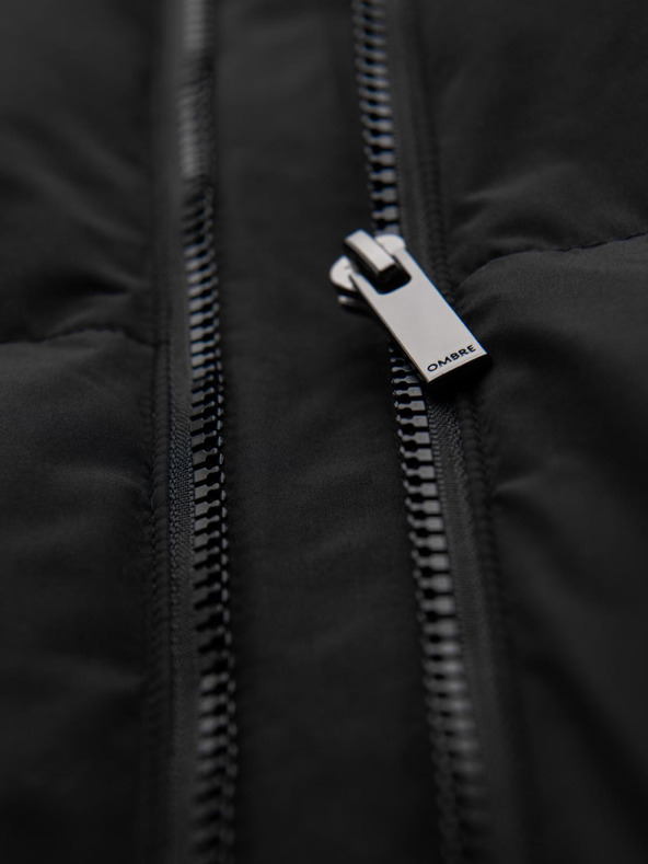 Ombre Clothing Férfi klasszikus hosszú kapucnis kabát - fekete V1 OM-JALJ-0269 Ombre Clothing