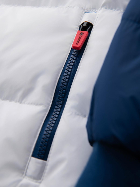 Ombre Clothing Férfi színes retro sport kabát - kék és fehér V1 OM-JALP-0296 Ombre Clothing